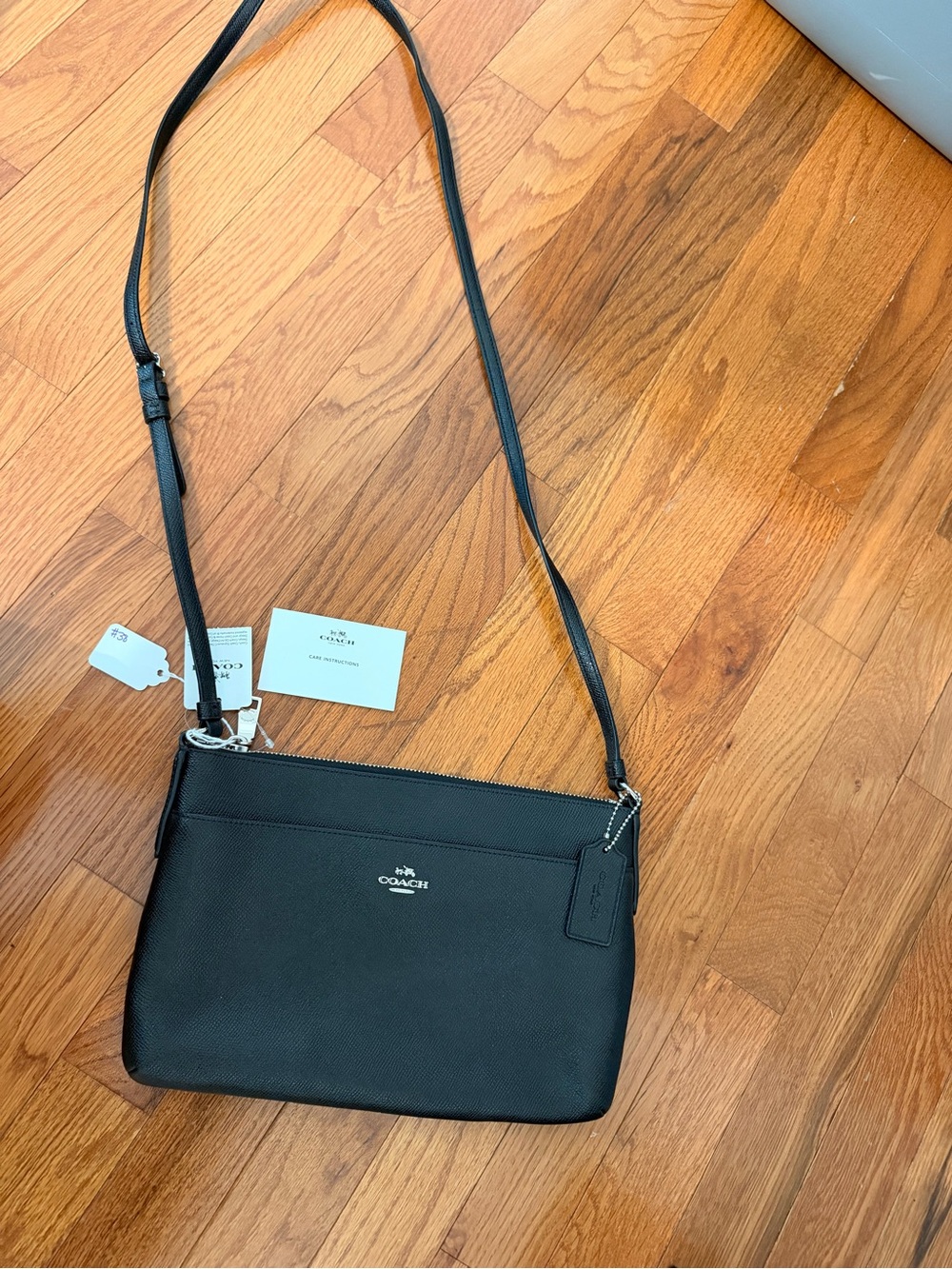 Coach Black Slim Crossbody with Silver Hardware